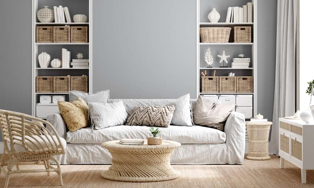 Grey and black sofa living room idea