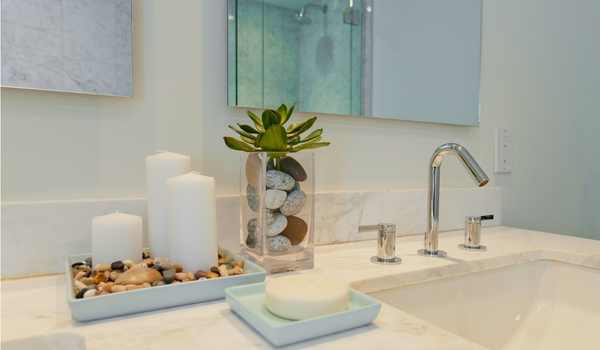 Add Candles your bathroom counter