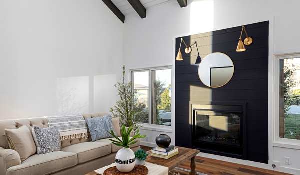 Modern Glass Shelves Living Room