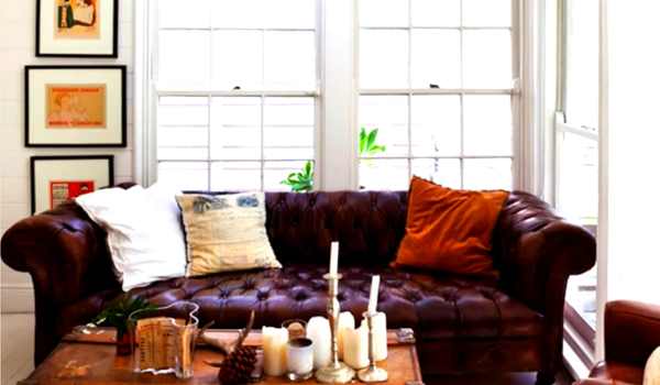 Cream Leather Sofa Living Room Ideas with sky light