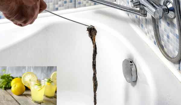 How To Clean A Bathroom Drain with lemon juice