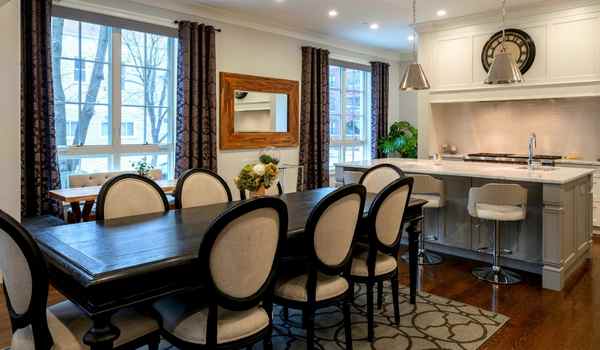 How To Decorate A Square Dining Table with dark wood