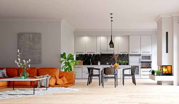 How to Decorate Open Kitchen and Living Room with rugs