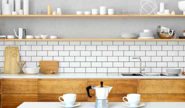 How to Decorate Open Kitchen and Living Room with open shelving
