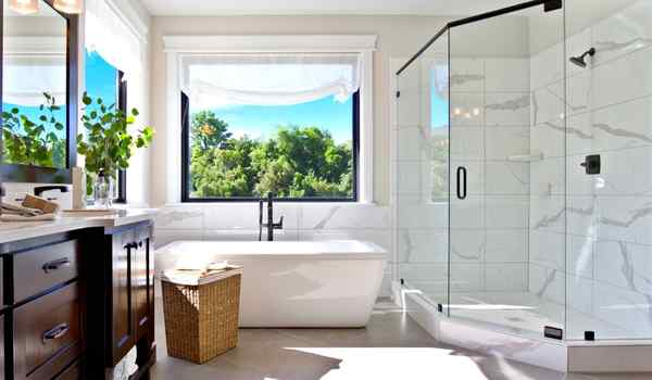 Small Modern Master Bathroom Ideas with a view