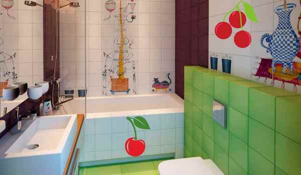 Kid Bathroom Ideas Boys and Girl with cheery print