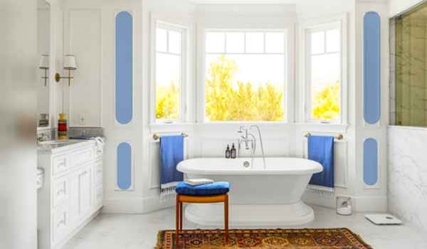 Navy Blue Bathroom Decor Ideas blue and white all over